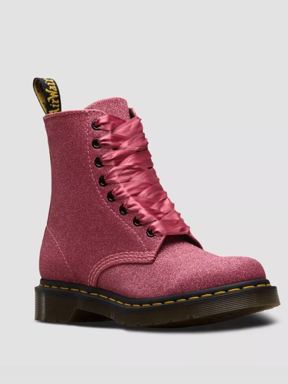 EUC Dr. Martens 1460 Pascal Glitter Pink US 6 AirWair cushioned sole - Picture 9 of 9